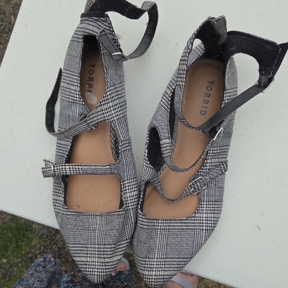 Torrid Women's Black and White Plaid Flats